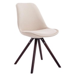 Silla de visita Toulouse en tejido redondo color crema capuchino