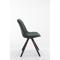 Silla de visita Toulouse en tejido capuchino gris oscuro