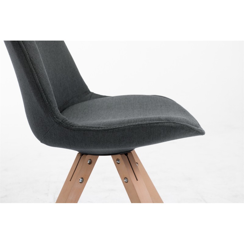 Silla de visita Toulouse en tejido Natura Square gris oscuro