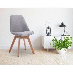 Silla de visita Borneo V2 Natura en tela gris