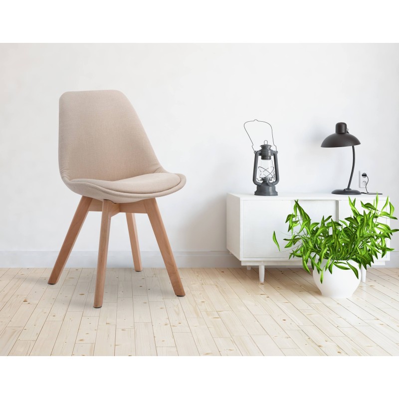 Silla de visita Borneo V2 Natura en tejido color crema