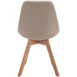 Silla de visita Borneo V2 Natura en tejido color crema