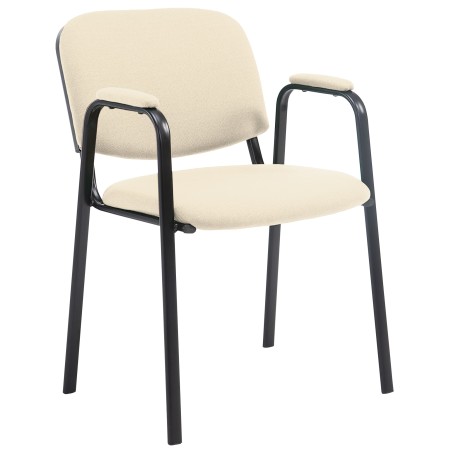 Silla de visita Ken PRO en tela color crema