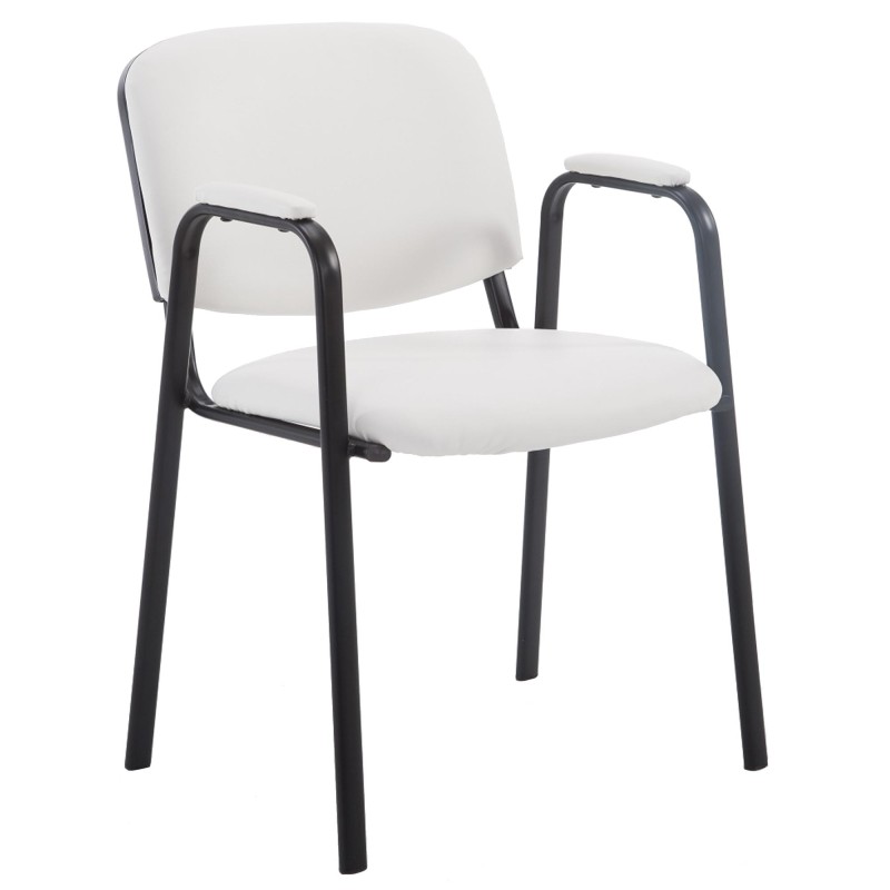 Silla de visita Ken PRO en polipiel blanca