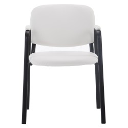 Silla de visita Ken PRO en polipiel blanca