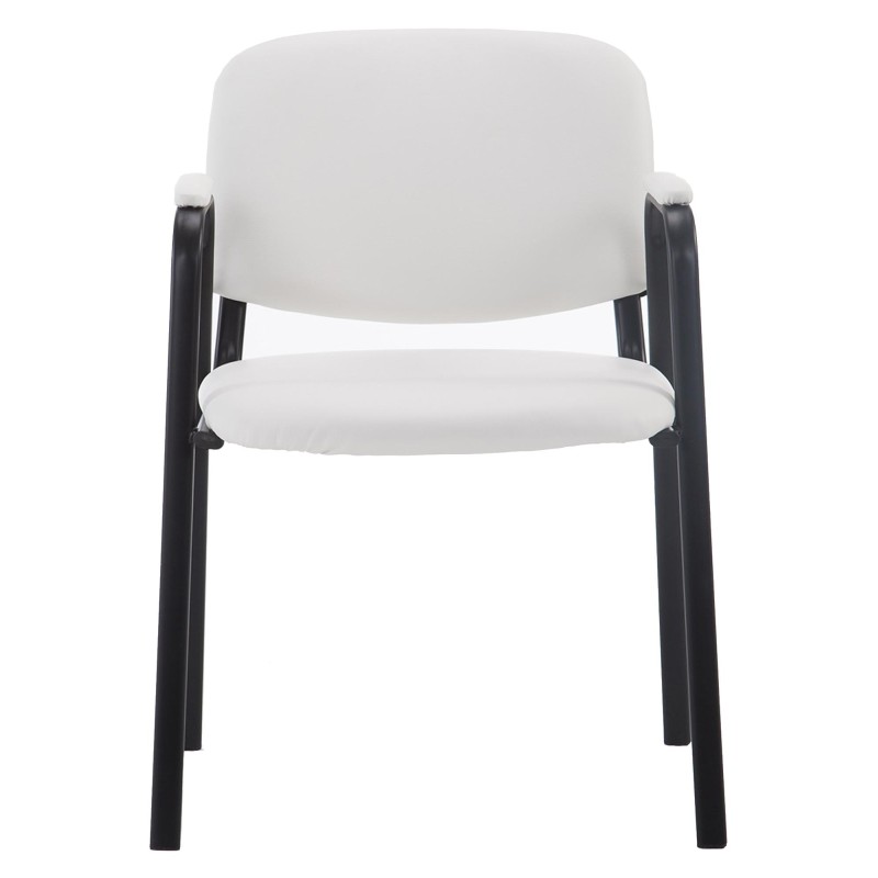 Silla de visita Ken PRO en polipiel blanca