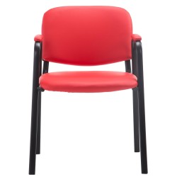 Silla de visita Ken PRO en piel sintética roja