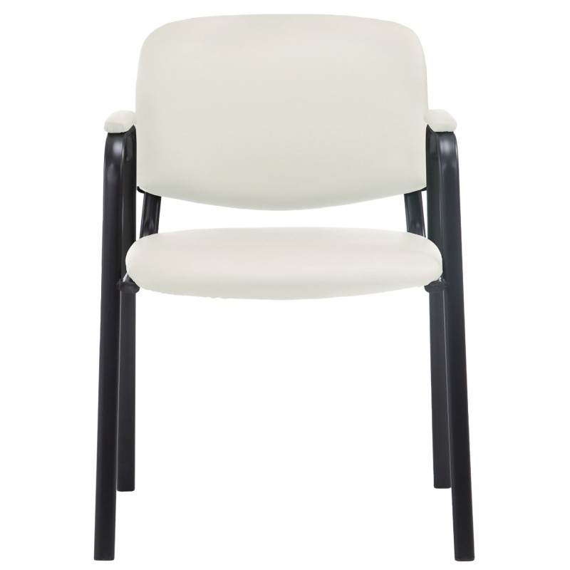Silla de visita Ken PRO en piel sintética color crema