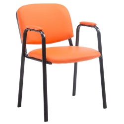 Silla de visita Ken PRO en piel sintética naranja