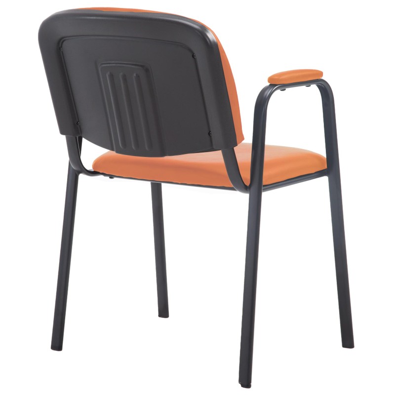 Silla de visita Ken PRO en piel sintética naranja