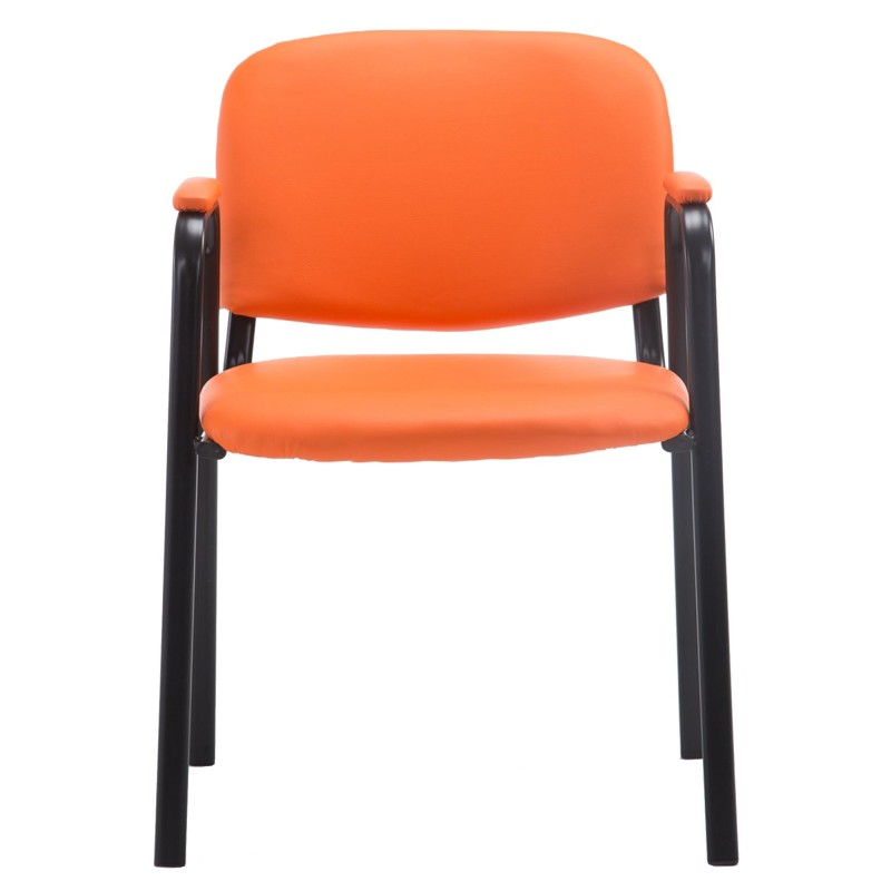 Silla de visita Ken PRO en piel sintética naranja