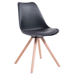 Silla de visita redonda negra Toulouse Natura