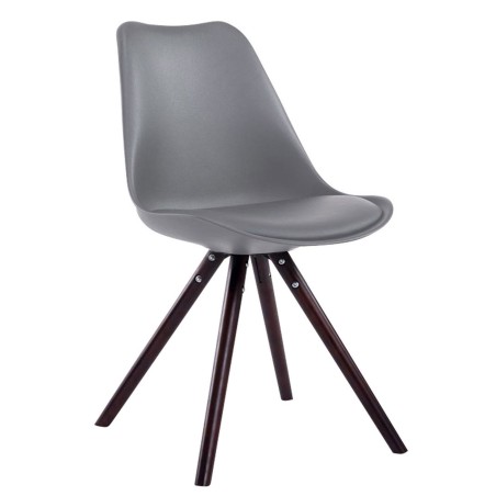 Silla de visita redonda gris capuchino Toulouse