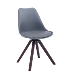 Silla de visita Troyes giratoria cuadrada de nogal gris