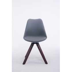 Silla de visita Troyes giratoria cuadrada de nogal gris
