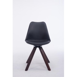 Silla de visita Troyes, giratoria, cuadrada, de nogal negro