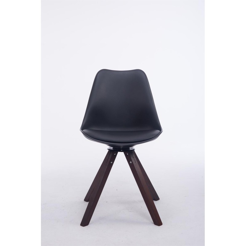 Silla de visita Troyes, giratoria, cuadrada, de nogal negro