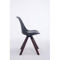 Silla de visita Troyes, giratoria, cuadrada, de nogal negro