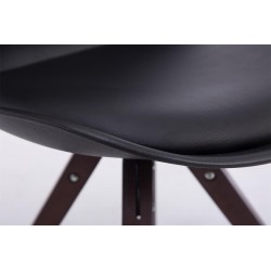 Silla de visita Troyes, giratoria, cuadrada, de nogal negro