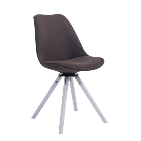 Silla de visita Troyes, silla giratoria blanca en tela redonda gris oscuro