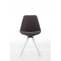 Silla de visita Troyes, silla giratoria blanca en tela redonda gris oscuro