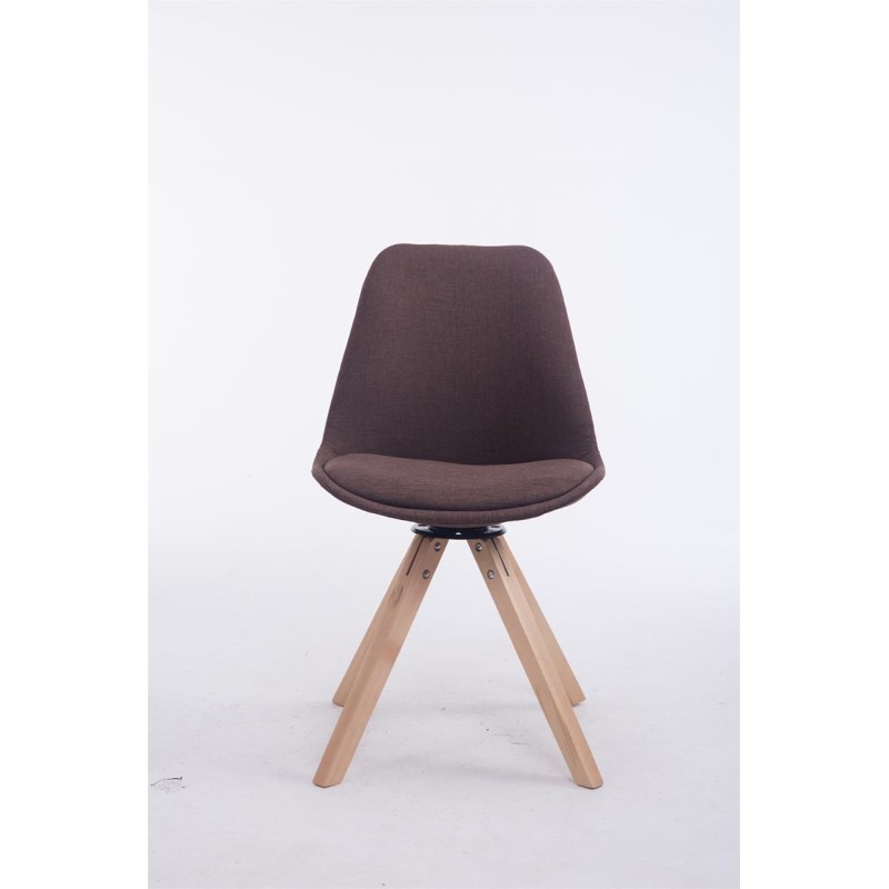Silla de visita giratoria Troyes en tejido marrón Natura Carré