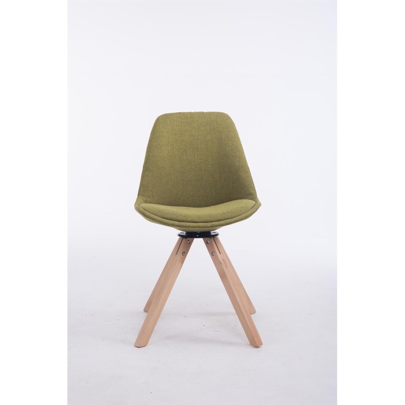 Silla de visita giratoria Troyes de tela cuadrada verde natural