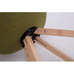 Silla de visita giratoria Troyes de tela cuadrada verde natural