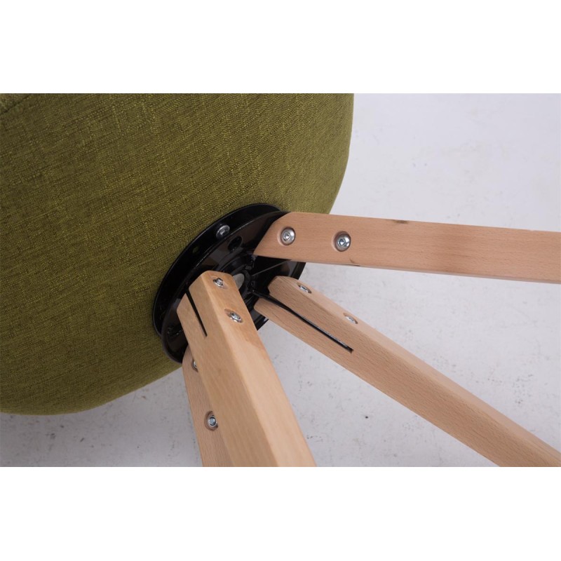 Silla de visita giratoria Troyes de tela cuadrada verde natural