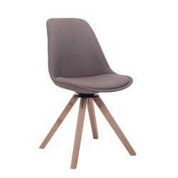 Silla giratoria para visitas Troyes en tejido Natura Square Taupe