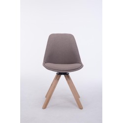Silla giratoria para visitas Troyes en tejido Natura Square Taupe