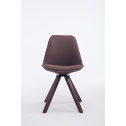 Silla de visita giratoria Troyes en nogal con tejido Square marrón