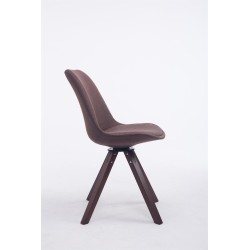 Silla de visita giratoria Troyes en nogal con tejido Square marrón