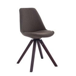 Silla de visita giratoria Troyes en nogal con tejido Square gris oscuro