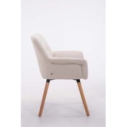 Silla de visita Cassidy en tejido beige natural