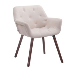 Silla de visita Cassidy en tela de nogal beige
