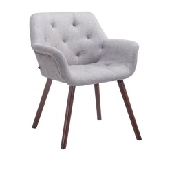 Silla de visita Cassidy en tela gris nogal