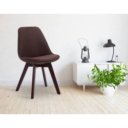 Silla de visita Borneo V2 en tela de nogal marrón