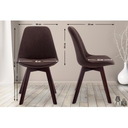 Silla de visita Borneo V2 en tela de nogal marrón