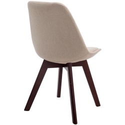 Silla de visita Borneo V2 en nogal y tela color crema