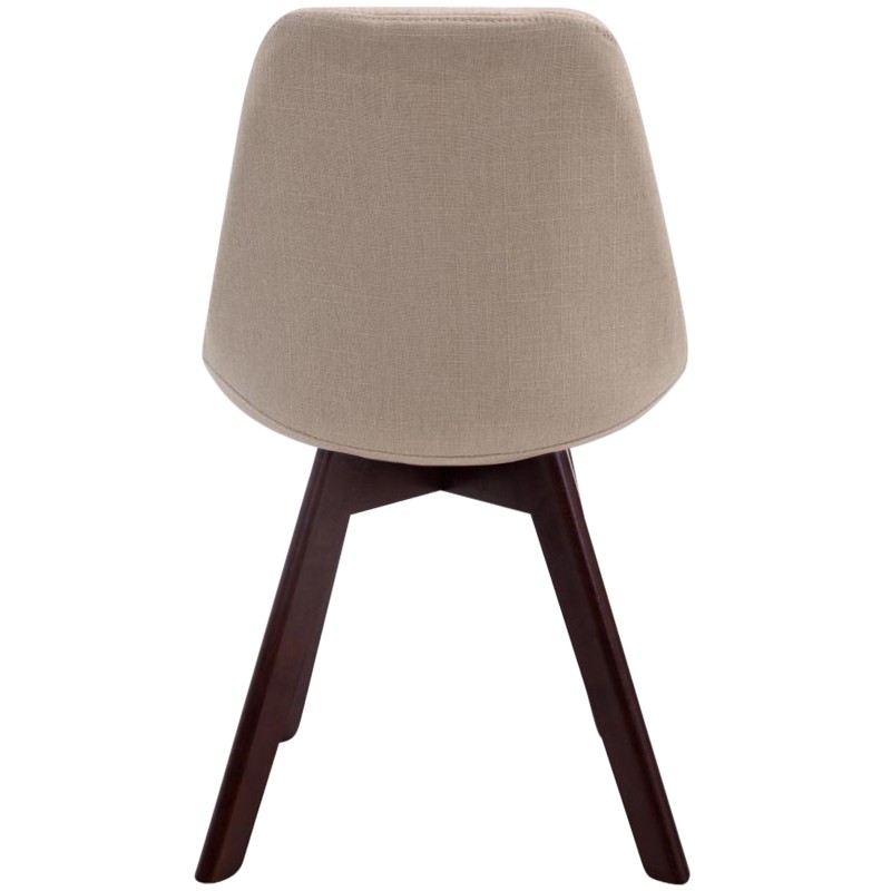 Silla de visita Borneo V2 en nogal y tela color crema