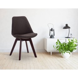 Silla de visita Borneo V2 en tela de nogal gris oscuro