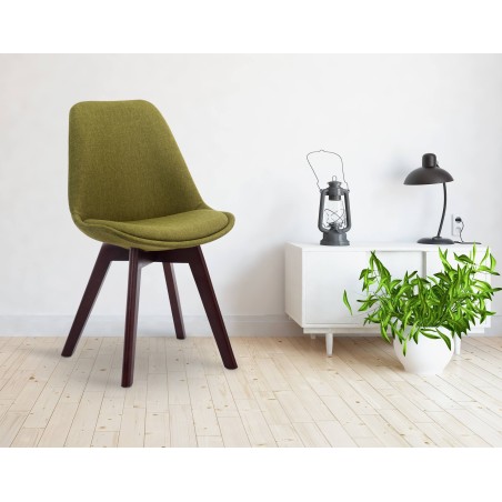 Silla de visita Borneo V2 en tela de nogal verde