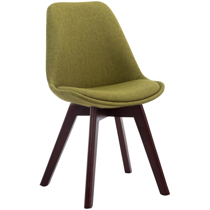 Silla de visita Borneo V2 en tela de nogal verde