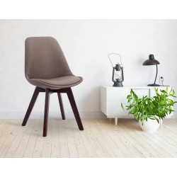 Silla de visita Borneo V2 en tela de nogal topo