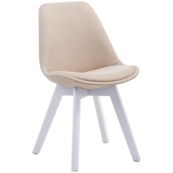 Silla de visita Borneo V2 en tela color blanco crema