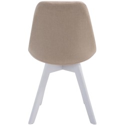 Silla de visita Borneo V2 en tela color blanco crema