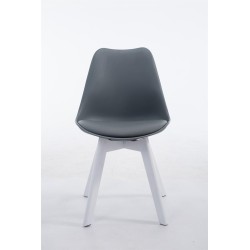 Silla de visita Borneo V2 en piel sintética blanca y gris