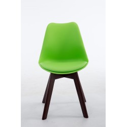 Silla de visita Borneo V2 en nogal y polipiel verde