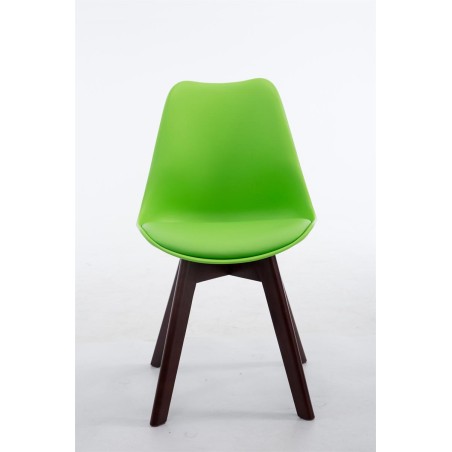 Silla de visita Borneo V2 en nogal y polipiel verde